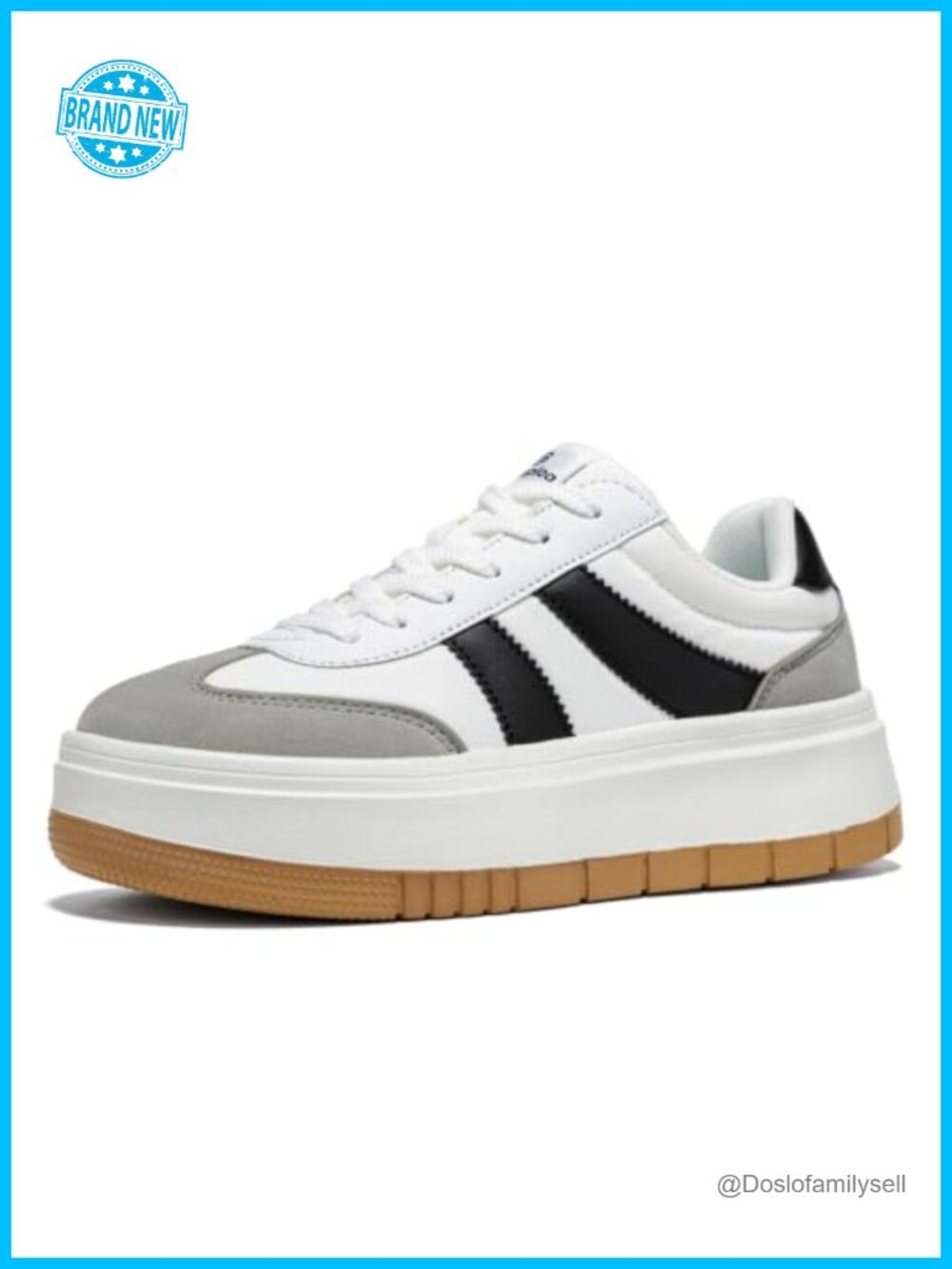 BAASPLOA Platform Fashion Sneakers Chunky Lace-Up Tennis Shoes